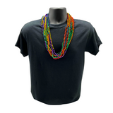 33" Round Metallic Rainbow 6 Section Mardi Gras Beads (6 Dozen - 72 Necklaces)