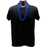 33" Round Metallic Royal Blue Mardi Gras Beads (6 Dozen - 72 Necklaces)