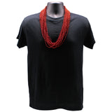 33" Round Metallic Red Mardi Gras Beads (6 Dozen - 72 Necklaces)