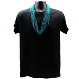 33" Round Metallic Turquoise Mardi Gras Beads (Case - 60 Dozen)