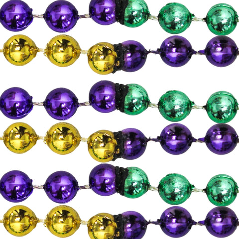 Mardi Gras Beads 12 Pack 32 in 70 mm Beads - 6-Color Assortment