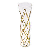 Champagne Glass Gold 7" x 2.25" - 2 of Each Design per Pack (Pack of 6)