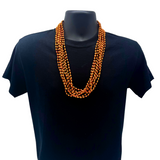 30" 7mm Orange Mardi Gras Beads (Pack of 8)