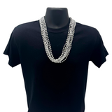 30" 7mm Silver Mardi Gras Beads (Pack of 8)