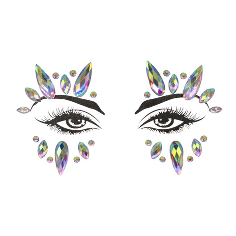 Bright Eyes Clear Crystal Stick on Face Jewels (Each) – Mardi Gras Spot