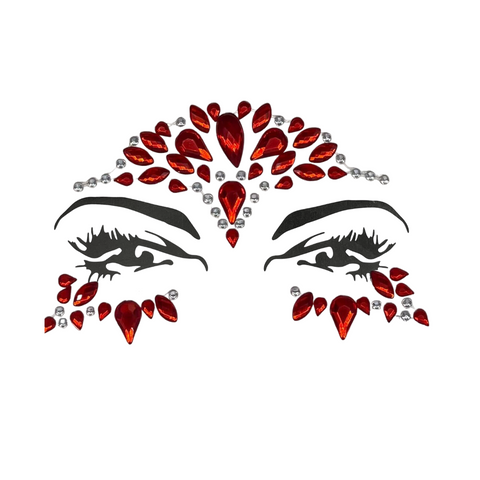 Red Stick On Face Gems (Each) – Mardi Gras Spot