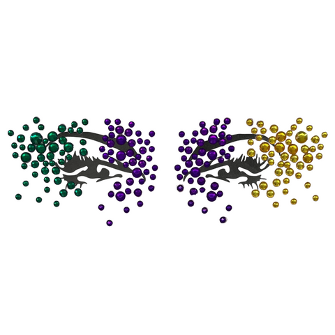 Purple, Green and Gold Petite Stick on Face Gems (Each) – Mardi