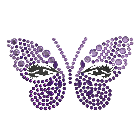 Purple and Lavender Butterfly Stick on Face Gems (Each)