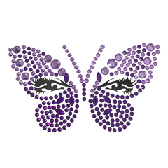 Purple and Lavender Butterfly Stick on Face Gems (Each)