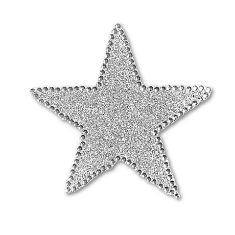 Silver Glitter Star Sticker (Each)