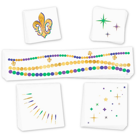 Mardi Gras Magic Temporary Tattoos (Pack of 25)
