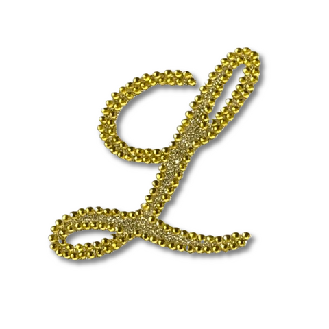 Glitter Script Letter "L" - Gold (Each)