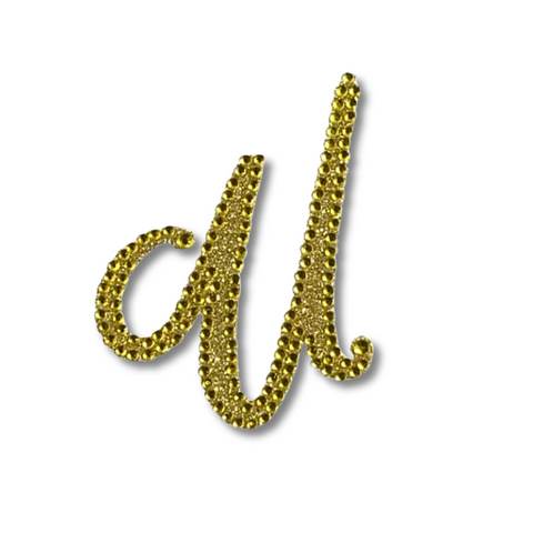 Glitter Script Letter "U" - Gold (Each)