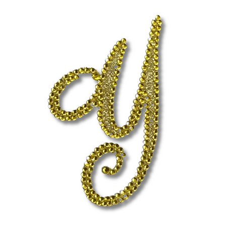 Glitter Script Letter "Y" - Gold (Each)