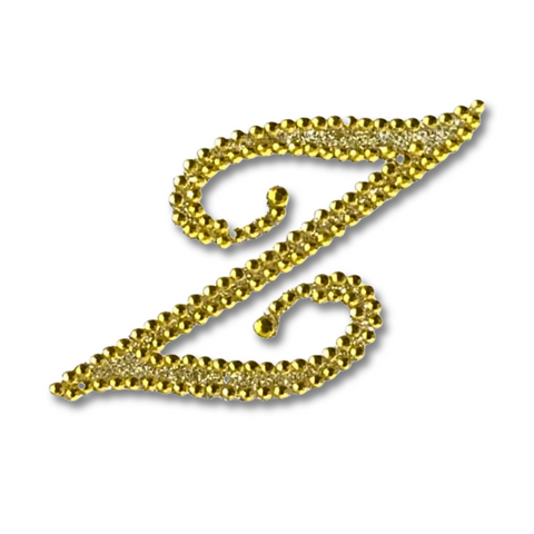 Glitter Script Letter "Z" - Gold (Each)