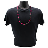 Hot Pink and Black Cone Paper Beads Necklace (Each)