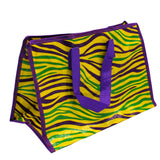 Purple, Green, and Gold Tiger Stripes Bead Bag - 13.5" x 9" (Each)