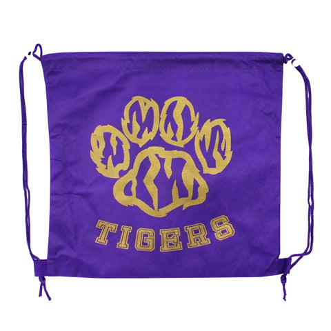 Purple and Gold Tiger Backpack 13.5" X 14" (Dozen)