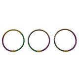 Purple, Green & Gold Jelly Bangle Bracelets (Set of 3)