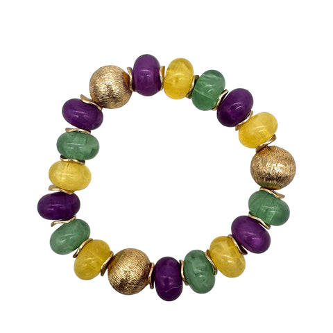 Mardi Gras Chunky Beaded Bracelet (Each)