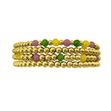 Purple, Green and Yellow Mardi Gras Bracelet Stack (Pack of 4)