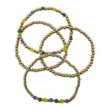 Purple, Green and Yellow Mardi Gras Bracelet Stack (Pack of 4)