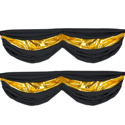 Black and Gold Bunting - 5' x 10" (Each)