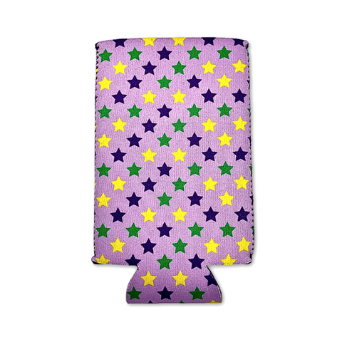 Purple, Green and Yellow Stars Skinny Coozie (Each)