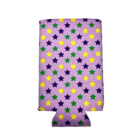 Purple, Green and Yellow Stars Skinny Coozie (Each)