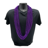 48" 10mm Round Metallic Purple Mardi Gras Beads