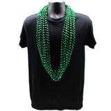 48" 12mm Cut Metallic Green Mardi Gras Beads