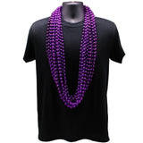 48" 12mm Round Metallic Purple Mardi Gras Beads