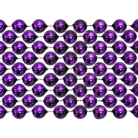 48" 12mm Round Metallic Purple Mardi Gras Beads
