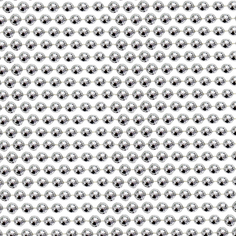 48" 12mm Round Metallic Silver Mardi Gras Beads