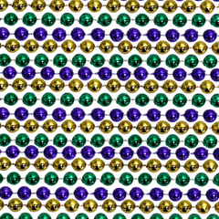 48" 14mm Round Metallic Purple, Gold and Green Mardi Gras Beads