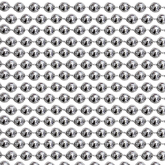 48" 14mm Round Metallic Silver Mardi Gras Beads