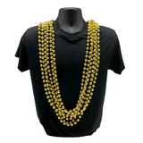 60" 14mm Round Metallic Gold Mardi Gras Beads