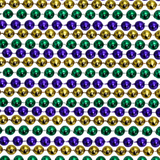60" 14mm Round Metallic Purple, Gold and Green Mardi Gras Beads