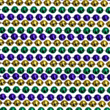 72" 14mm Round Metallic Purple, Gold and Green Mardi Gras Beads