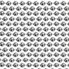 48" 16mm Round Metallic Silver Mardi Gras Beads