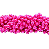 48" 18mm Round Pearl Hot Pink Mardi Gras Beads