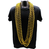 60" 18mm Round Metallic Gold Mardi Gras Beads