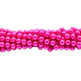 60" 18mm Round Pearl Hot Pink Mardi Gras Beads