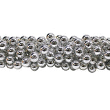 60" 18mm Round Metallic Silver Mardi Gras Beads