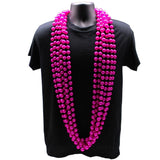 48" 20mm Round Pearl Hot Pink Mardi Gras Beads