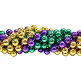 60" 20mm Round Metallic Purple, Gold and Green Mardi Gras Beads