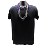 33" Round Metallic 6 Color Mardi Gras Beads (6 Dozen - 72 Necklaces)