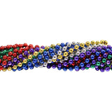 33" Round Metallic 6 Color Mardi Gras Beads (Case - 60 Dozen)