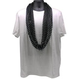 33" Round Black Mardi Gras Beads (6 Dozen - 72 Necklaces)