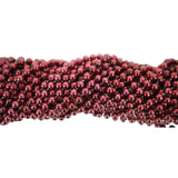 33" Round Metallic Burgundy Mardi Gras Beads - Case (60 Dozen)